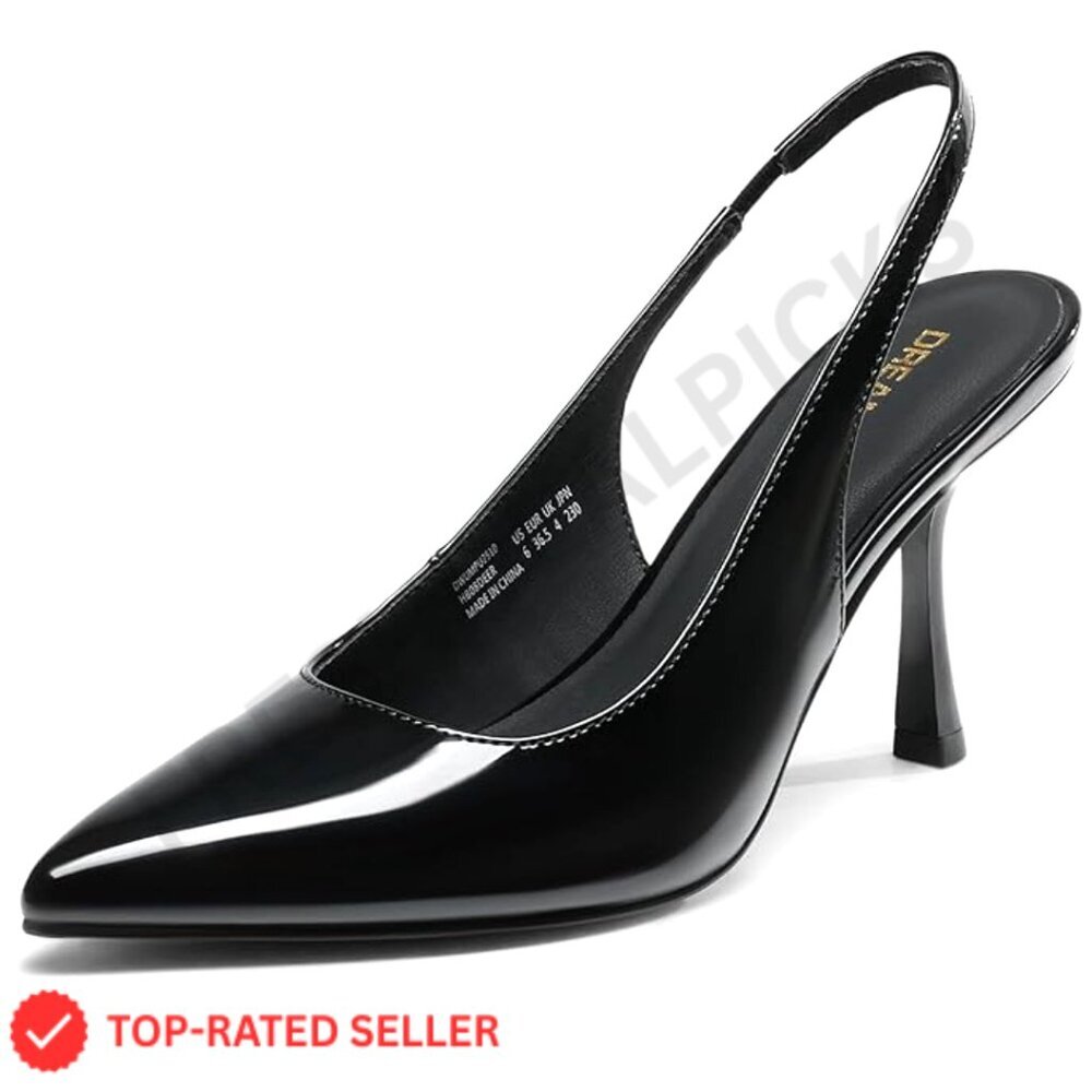 Elegant Slingback Stiletto Pumps Pointed Toe Kitten Heels Dressy Wedding Party
